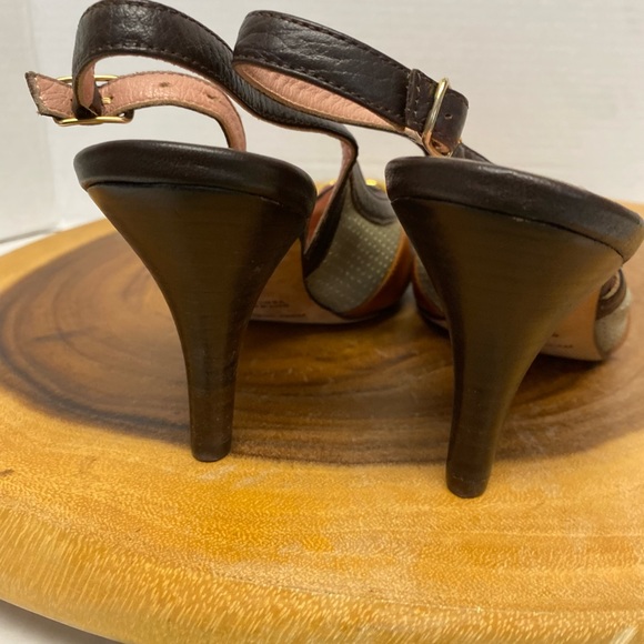 Mac collection Stenciled heart Retro leather Slingback Kitten Heels - Picture 7 of 7